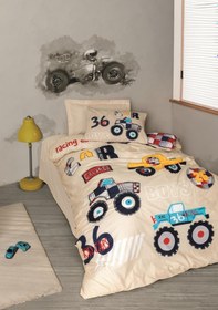 Resim Junior Genç Ranforce Nevresim Takımı Tek Kişilik Cars Bej 