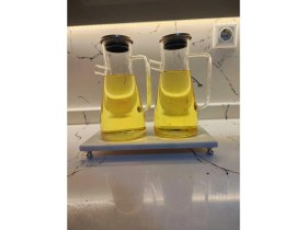 Resim Mediterian Beyaz Mermer Yağdanlık Altlığı, Şık ve Dekoratif Tasarım, 6,4 L Hacim 