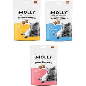 Resim Molly Meow Moments 3 Çeşit Karma Kedi Ödül Maması 60 G X 3 Adet 