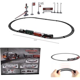 Resim Giffy Oyuncak 23 Parça Pilli Sesli ve Işıklı Klasik Tren Seti-Toy Train Set 