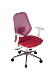 Resim Ofisbazaar Dali Beyaz Fileli Çalışma Koltuğu Ergonomik Şef Ve Toplantı Koltuğu Pembe Pembe 