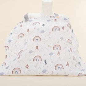 Resim Çift Katlı Muslin Emzirme Önlüğü - Pastel Gökkuşağı 