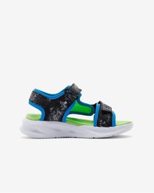 Resim Skechers Sola Glow Sandal - Aquatastic Büyük Erkek Çocuk Siyah Işıklı Sandalet 401672l Bblm Siyah 