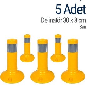 Resim İleri Trafik Delinatör 30 x 8 CM Sarı 5 Adet Esnek Duba 