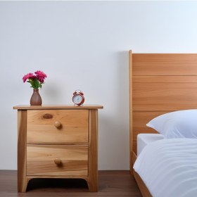 Resim İskandinav Tasarımlı Doğal Ahşap 2 Çekmeceli Komodin 1. Sınıf Mas 