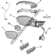 Resim Peugeot 508 R8 Sağ Dikiz Aynası (ORİJİNAL) 