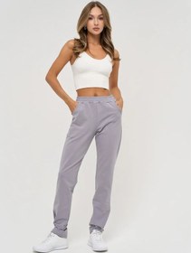 Resim Melana Düz Kesim Spor Esnek Streç Tayt Fitness Pantolonları 368361585 Açık Gri 