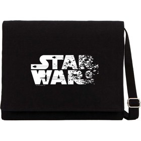 Resim Star Wars Logo Siyah Kanvas Postacı Çantası - Siyah 