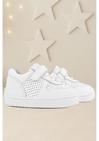 Resim Rakerplus Bob Hakiki Deri Beyaz Barefoot Beyaz Tabanlı Cırtlı Bebek Sneaker Ayakkabı Beyaz 