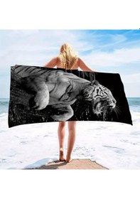 Resim Kaplan 80x150 Su Emici Kum Tutmaz Plaj Havlusu &banyo Havlusu 