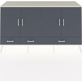 Resim Hyperion Konsol 6 Raflı 3 Çekmeceli 4 Kapaklı 176x44x99 Aytaşı-an Aytaşı-antrasit 