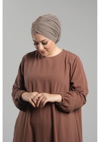 Resim Hürrem Bone Sütlü Kahve Pratik Hazır Geçmeli Tesettür Bone Sandy Büzgülü Salaş 2119 26 Sütlü Kahve Sütlü Kahverengi 