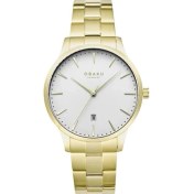 Resim Obaku Denmark V247XDGISG Quartz Çelik Altın Rengi Beyaz Kadran Safir Cam 42 mm Erkek Kol Saati 