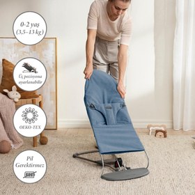 Resim BabyBjörn Bliss Ana Kucağı Woven Melange Blue 