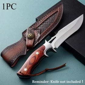 Resim Kemer Döngüsü ile Premium Deri Bıçak Kılıfı - Dayanıklı Çift Katmanlı İnek Derisi Kamp & Mutfak Bıçağı Koruyucu, El Yapımı Bel Asma Kılıfı Ev ve Restoran Kullanımı İçin 