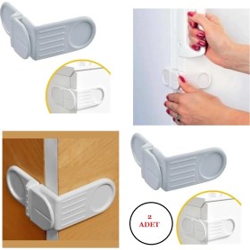 Resim İsmiyle Al Bebek Çocuk Güvenlik Çekmece ve Dolap Için Yapışkanlı Vidasız Köşe Kapak Kilidi x 2 Adet 