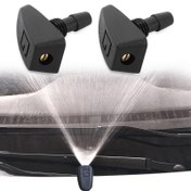 Resim 2 adet Araba Cam Temizleyici Nozul Sprey Kiti - Pirinç Yüzey İşlemi, Dayanıklı PVC, Geliştirilmiş Temizlik için Ayarlanabilir Akış, Yağmur Suyu Çıkışı Kapak, Nozul Aksesuarı 