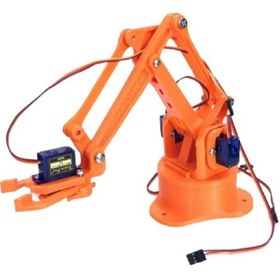 Resim Arduino Robot Kol 3d Baskı 4 Servo Takılmış Halde Montaj Yapılmış 