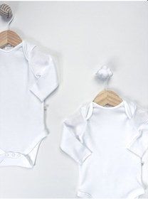 Resim Sezgibaby Unisex, Bebek Uzun Kol % 100 Pamuk 3'lü Çıtçıtlı Body & Zıbın 0-3 Ay / 3-6 Ay / 6-9 Ay Beyaz 