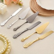 Resim 2 Adet Retro Kraliyet Pastane Servis Seti, Şık Paslanmaz Çelik Pasta Bıçağı ve Spatula, Anneler Günü/Düğün/Kızlık Partisi/Ev Ziyareti/Doğum Günü Hediyesi İçin Mükemmel, Ayna Cilalı, Bulaşık Makinesine Uygun 