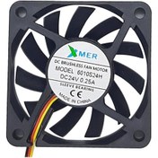 Resim Xmer 60X60X10Mm 24V 0.25A 3 Kablolu Fan 