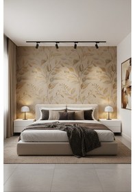 Resim İthal 16m2 Duvar Kağıdı 3boyutlu Yeniii Çiçek Desen Simli Silinebilir Yeşil 