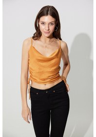 Resim Sherin Taba Yanları Büzgülü Askılı Büstiyer SS23CT4735TA-TABA 