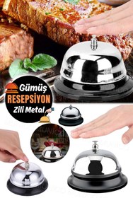 Resim Munico Masa Mutfak Otel Banko Resepsiyon Restoran Bar Zil Çağrı Zili Servisi Paslanmaz Çelik Kırılmaz Şık 