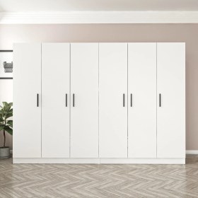 Resim Minar Kale 6 Kapaklı Zincir Dolap - Gardrop - Beyaz 210 cm 