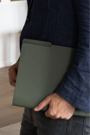 Resim Filefolder Lüks Tasarım El İşçiliği Deri A4 Evrak Dosyası - Gri 