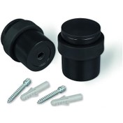 Resim Zemin Kapı Stoperi, Vidalı Mat Siyah Metal Kapı Stoperi - 2 Kapı Stoperi Seti, Vidalı - Ağır Kapılar İçin Kapı Stoperi - Dış Pencere Stoperi 