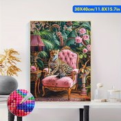 Resim 1 adet 30x40cm/ 11.8x15.7 inç Çerçevesiz Büyük Boyutlu 5D Elmas Boyama, Zengin Leopar Yuvarlak Elmas Boyama Kiti, Ev Dekorasyonu Elmas Sanatı Dekorasyonu, Tam Elmas Nakış Seti Sanat, El Sanatları ve Dikiş için, El Sanatları Kiti, Ev Dekorasyonu, Sanatsal Tasarım, Dekoratif Sanat, Detaylı Nakış, Yüksek Kaliteli Dikiş, El Sanatları Malzemeleri, El Sanatları Tutkunları, Ev Dekoratörleri 