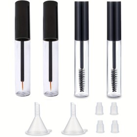 Resim 10ml Boş Maskara Tüpü Kirpik Özü Tüpü ve Kirpik Kalemi Tüpü Seti, Kirpik Maskara Kapları Şişesi, Sıvı Kirpik Kalemi Maskara Kapları, Sızdırmaz Fiş ve Kavanoz ile 
