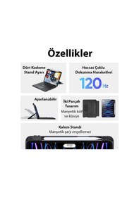 Resim Dux Ducis Apple Uyumlu iPad Pro 12.9 Dk Series Kablosuz Bluetooth Klavye Touc 