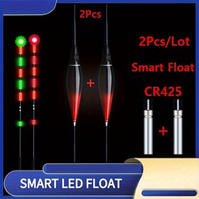 Resim 2 adet Akıllı Balıkçılık Şamandırası, LED Gece Balıkçılık Şamandırası, Renk Değiştiren Isırık Göstergesi, Balıkçılık Aksesuarları 