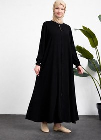 Resim OKTAYUSTA COLLECTİON Medine İpeği Mevlana Ferace Siyah 
