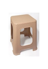 Resim 4 Adet Küçük Kahve Kir Tutmaz 30 Cm Tabure Hasır Örgü Oturak Alt Renkli 