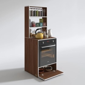 Resim Kenzlife ankastre fırın dolabı bengisu cvz 165*60*56 mutfak kapaklı 