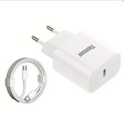 Resim 2'li Paket Type-C Duvar Şarj Cihazı ve C'den C'ye Veri Kablosu, 5v2a Type C Adaptör, Avrupa Standart Fişi, Telefon 15 14 13 Pro Max/XS/XR/SE/iPad, Galaxy, Pixel için Seyahat Güç Kaynağı 