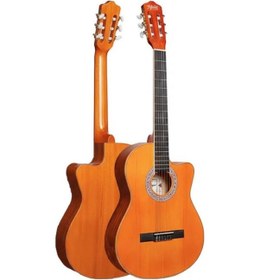 Resim Midex CG-395YLX Klasik Gitar 4/4 Kesik Kasa Full Set (Çanta Askı Tuner Metod Pena) 