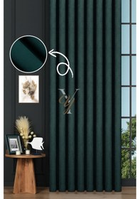 Resim Petek Fon Perde V-1035 Koyu Yeşil Koyu Yeşil 