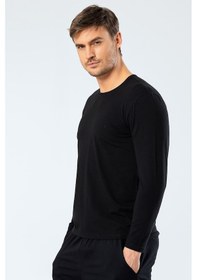 Resim Cacharel Erkek Uzun Kollu T-shirt 1333/siyah Siyah 