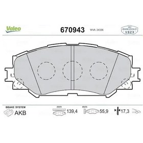 Resim Toyota Corolla On Fren Balatasi 1.33 2010-2018 Valeo 670943 
