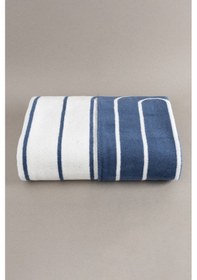 Resim Twin Battaniye Soft Pamuklu Çift Kişilik Battaniye Mavi Krem 200 X 220 5027a Mavi 