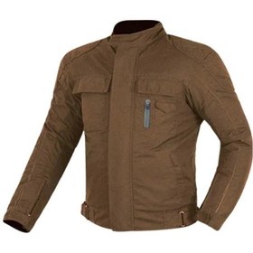 Resim Motosiklet Montu 4 Mevsim Pamuklu Balmumu Yumuşak Dokulu Suya Dayanıklı Kumaş Motor Mont Brown 