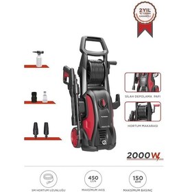 Resim Torima Hpc-01 Kırmızı Yüksek Basınçlı Oto, Halı, Bahçe Temizleme Ve Yıkama Makinesi 2000w, 150 Bar Kırmızı 