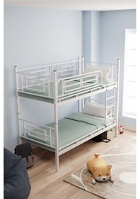 Resim Moblay Defne Genç Çocuk Yatak Odası Metal Ranza Ve Karyola 90x200 Beyaz 90 x 200 