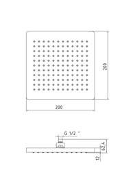 Resim Eca Tiera Kare Duş Başlığı 20x20 102145029 