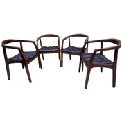 Resim Bengimobilya Sandalye Kayın Ahşap Tam Kolçaklı Model Zus589 Suni Deri 4 Adet Ceviz 