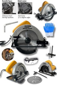 Resim Spech Power Sunta Kesme 185 mm Açılı Kesme Elektrikli Daire Testere Ahşap Kesme 